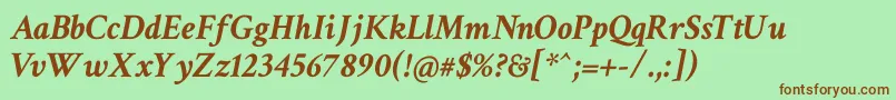 Crimsontext Bolditalic-Schriftart – Braune Schriften auf grünem Hintergrund