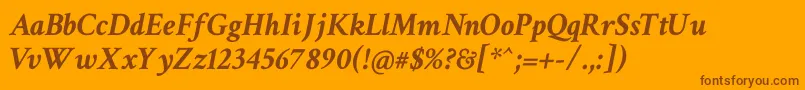 Crimsontext Bolditalic Font – Brown Fonts on Orange Background