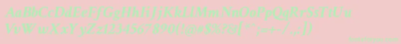 フォントCrimsontext Bolditalic – ピンクの背景に緑の文字