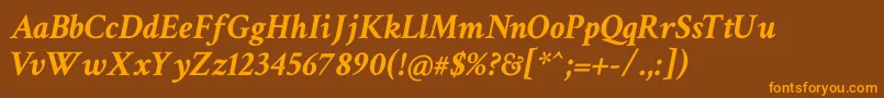 Crimsontext Bolditalic Font – Orange Fonts on Brown Background
