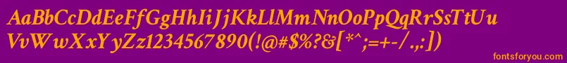 Crimsontext Bolditalic Font – Orange Fonts on Purple Background