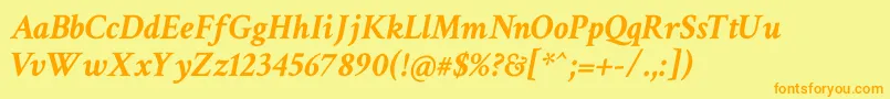Crimsontext Bolditalic Font – Orange Fonts on Yellow Background