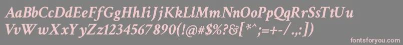 Crimsontext Bolditalic Font – Pink Fonts on Gray Background