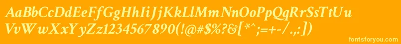 Crimsontext Bolditalic Font – Yellow Fonts on Orange Background