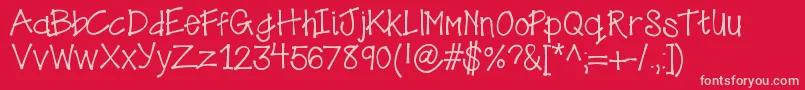 Klcassidy Font – Pink Fonts on Red Background