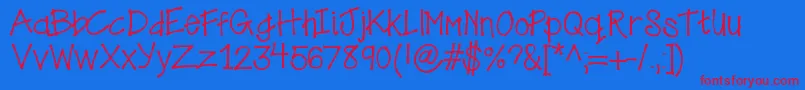 Klcassidy Font – Red Fonts on Blue Background