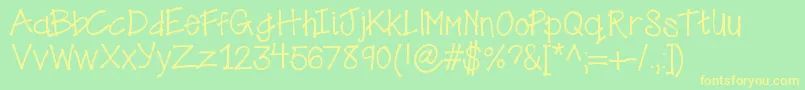 Klcassidy Font – Yellow Fonts on Green Background