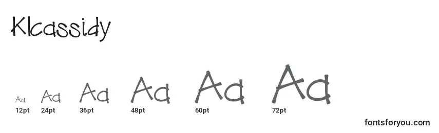 Klcassidy Font Sizes