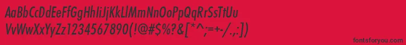 StFunctionCondensedItalic-Schriftart – Schwarze Schriften auf rotem Hintergrund