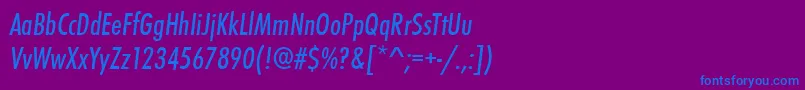 フォントStFunctionCondensedItalic – 紫色の背景に青い文字