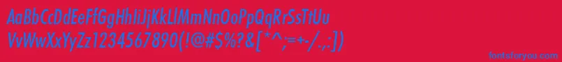 StFunctionCondensedItalic Font – Blue Fonts on Red Background