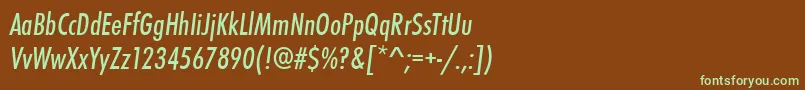 StFunctionCondensedItalic-fontti – vihreät fontit ruskealla taustalla