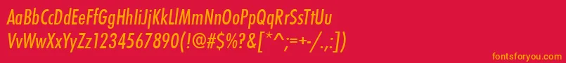 StFunctionCondensedItalic Font – Orange Fonts on Red Background