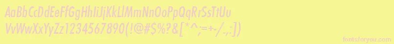StFunctionCondensedItalic-Schriftart – Rosa Schriften auf gelbem Hintergrund