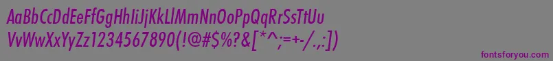 フォントStFunctionCondensedItalic – 紫色のフォント、灰色の背景