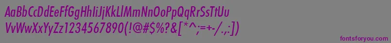 Fonte StFunctionCondensedItalic – fontes roxas em um fundo cinza