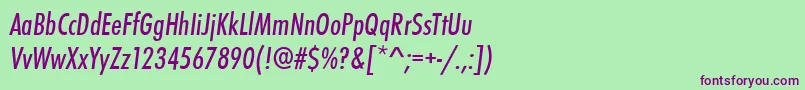 StFunctionCondensedItalic Font – Purple Fonts on Green Background
