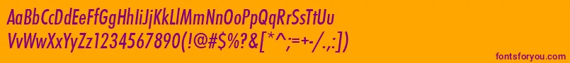 StFunctionCondensedItalic-fontti – violetit fontit oranssilla taustalla