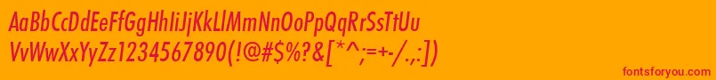 StFunctionCondensedItalic Font – Red Fonts on Orange Background