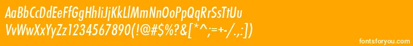 StFunctionCondensedItalic Font – White Fonts on Orange Background