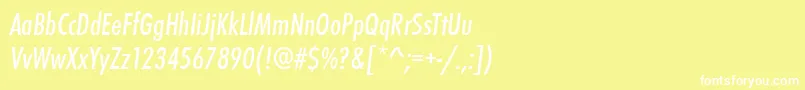 Шрифт StFunctionCondensedItalic – белые шрифты на жёлтом фоне