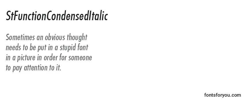 Review of the StFunctionCondensedItalic Font