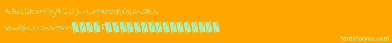 フォントReaganaldscript – オレンジの背景に緑のフォント