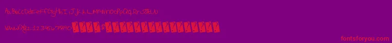 Reaganaldscript Font – Red Fonts on Purple Background