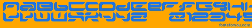 フォントMionta – オレンジの背景に青い文字