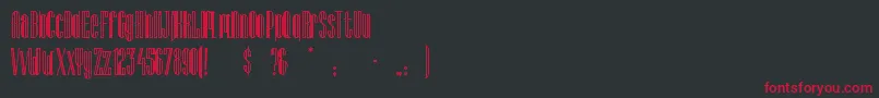 フォントLagniappeInline – 黒い背景に赤い文字