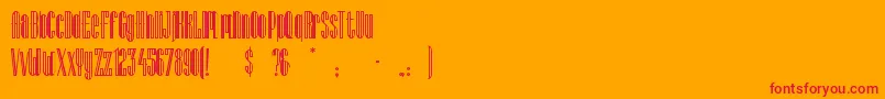 LagniappeInline-Schriftart – Rote Schriften auf orangefarbenem Hintergrund