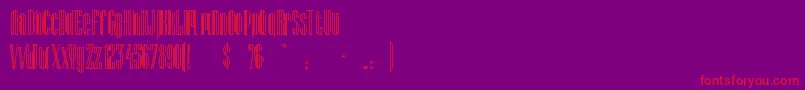 LagniappeInline-Schriftart – Rote Schriften auf violettem Hintergrund