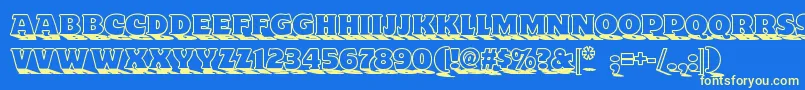 Toylandnf Font – Yellow Fonts on Blue Background