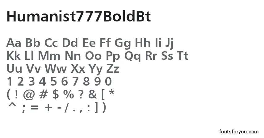 Шрифт Humanist777BoldBt – алфавит, цифры, специальные символы