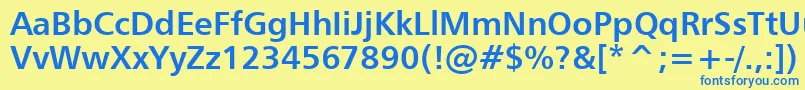 Humanist777BoldBt Font – Blue Fonts on Yellow Background