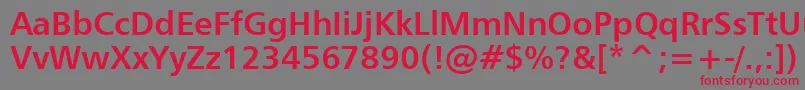 フォントHumanist777BoldBt – 赤い文字の灰色の背景