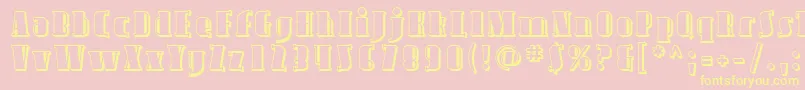 Sfavondaleshaded-Schriftart – Gelbe Schriften auf rosa Hintergrund