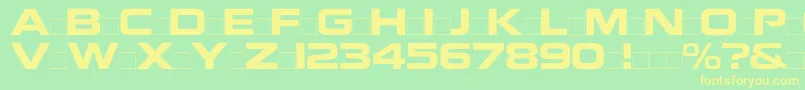 Fonte Nokiaregular – fontes amarelas em um fundo verde