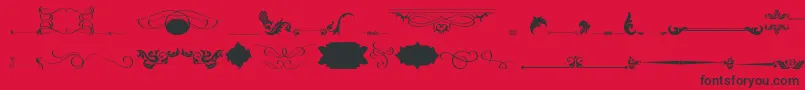 OldRetroLabelsTfb-Schriftart – Schwarze Schriften auf rotem Hintergrund