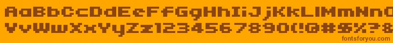 04b11 Font – Brown Fonts on Orange Background