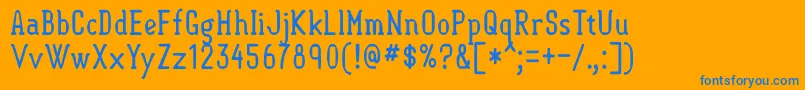 Semisweet Font – Blue Fonts on Orange Background