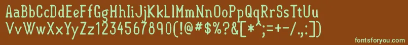 Шрифт Semisweet – зелёные шрифты на коричневом фоне