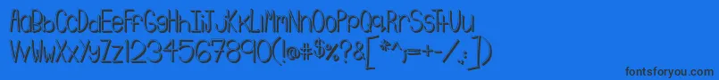 Emmy3D Font – Black Fonts on Blue Background