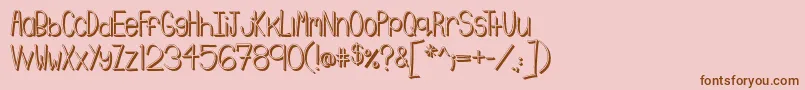 Emmy3D Font – Brown Fonts on Pink Background