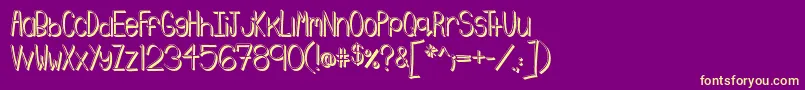 Emmy3D Font – Yellow Fonts on Purple Background