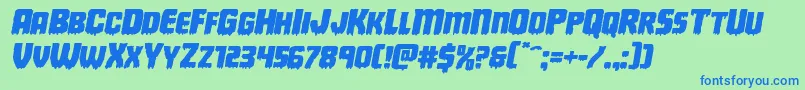 Deathbloodexpandital Font – Blue Fonts on Green Background