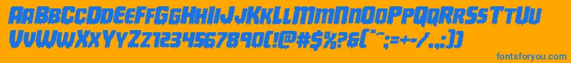 Deathbloodexpandital Font – Blue Fonts on Orange Background