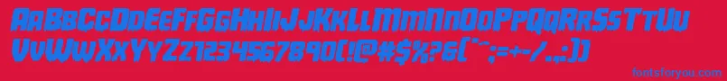 Deathbloodexpandital Font – Blue Fonts on Red Background