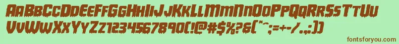 Deathbloodexpandital Font – Brown Fonts on Green Background
