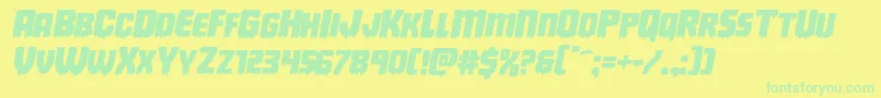 Deathbloodexpandital Font – Green Fonts on Yellow Background